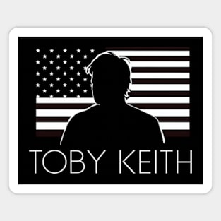 Toby Keith against a backdrop of the American flag Magnet